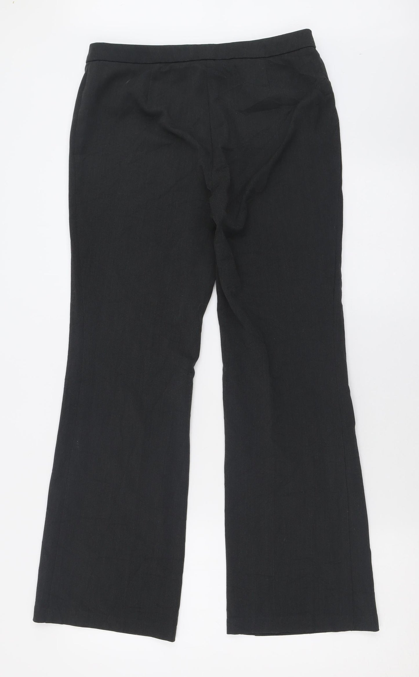 Marks and Spencer Womens Grey  Polyester Trousers  Size 10 L30 in Regular Hook & Eye