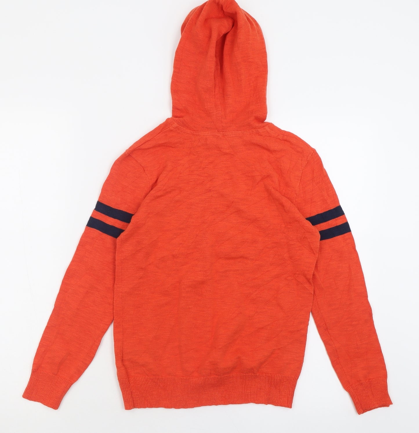 H&M Boys Orange  Cotton Pullover Hoodie Size 11-12 Years  Pullover