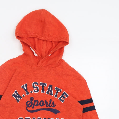 H&M Boys Orange  Cotton Pullover Hoodie Size 11-12 Years  Pullover