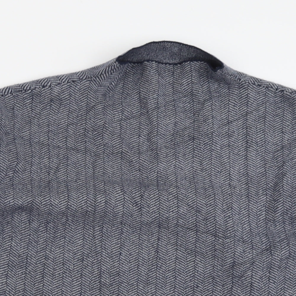 Max Studio Womens Blue High Neck Geometric Viscose Pullover Jumper Size M