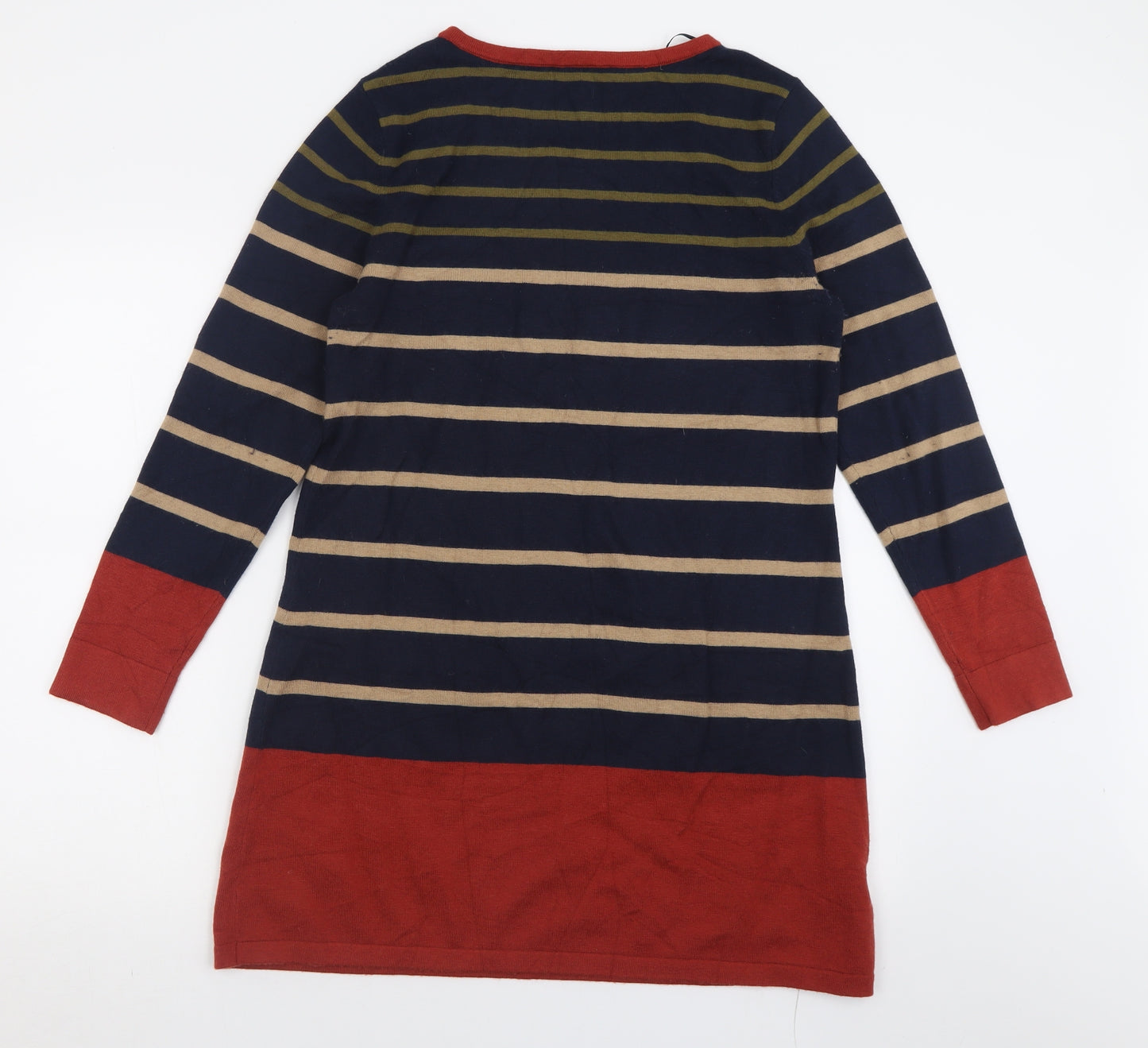 Laura Ashley Womens Multicoloured Striped Nylon Jumper Dress  Size 14   Pullover