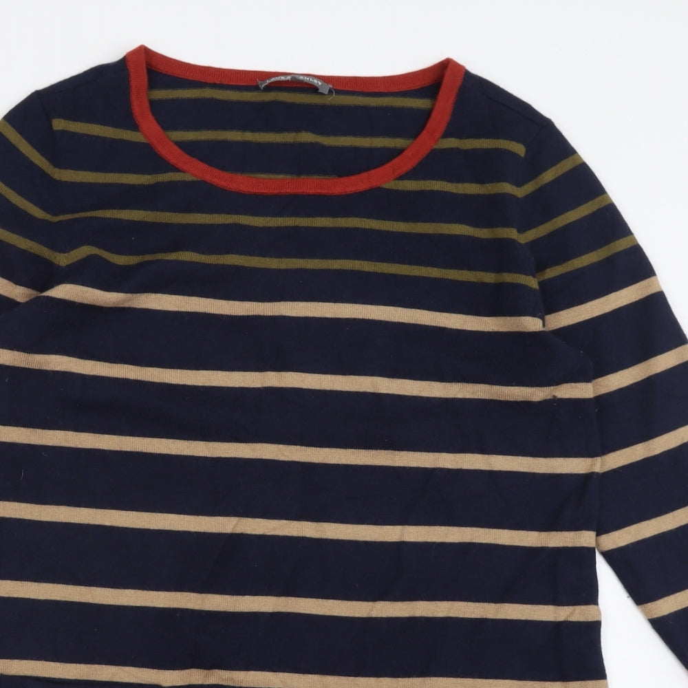 Laura Ashley Womens Multicoloured Striped Nylon Jumper Dress  Size 14   Pullover