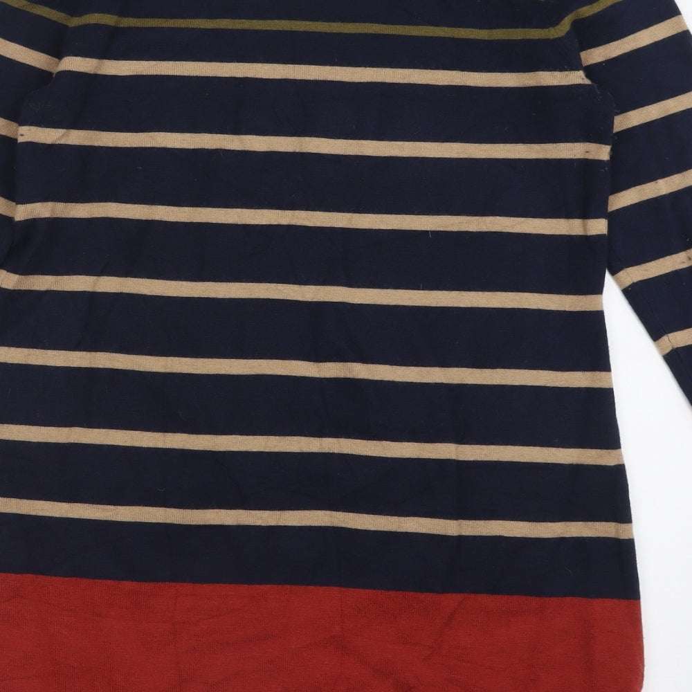 Laura Ashley Womens Multicoloured Striped Nylon Jumper Dress  Size 14   Pullover