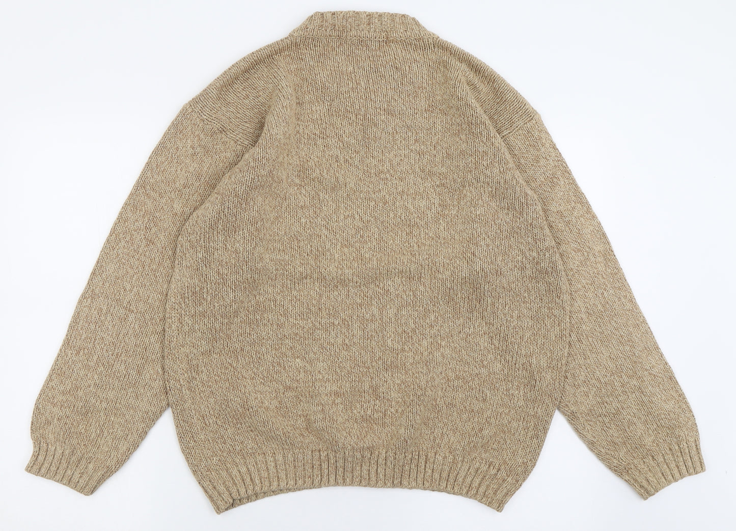 Marks and Spencer Mens Brown V-Neck  Cotton Pullover Jumper Size M