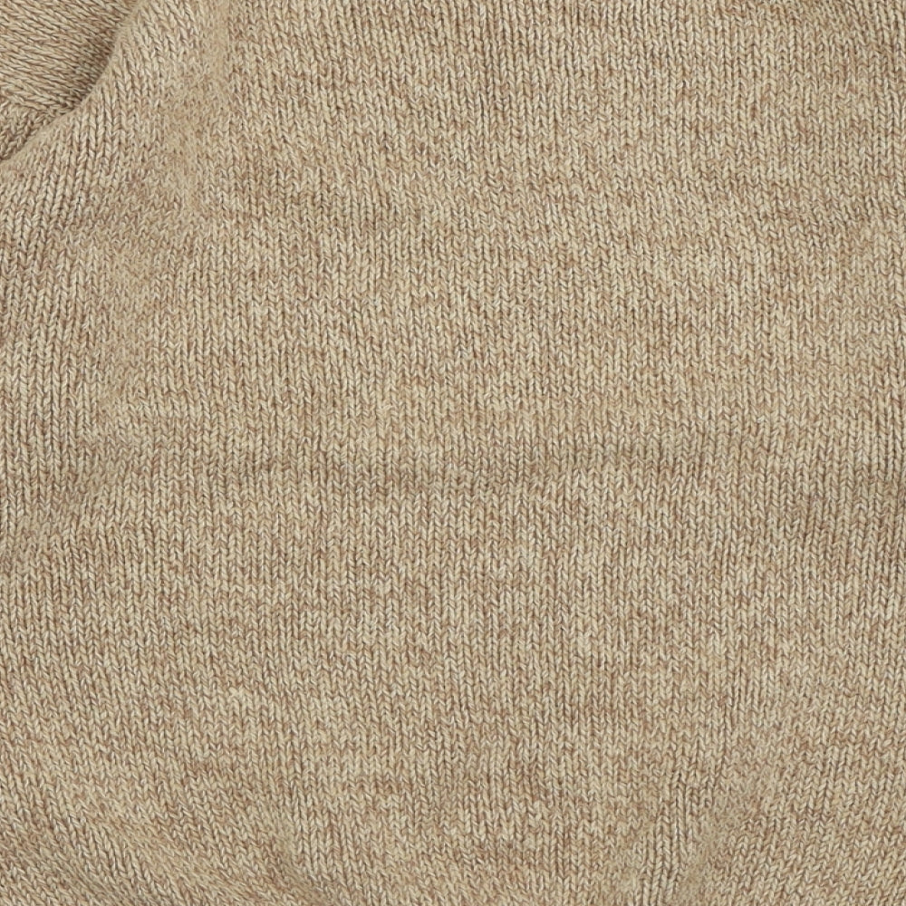Marks and Spencer Mens Brown V-Neck  Cotton Pullover Jumper Size M