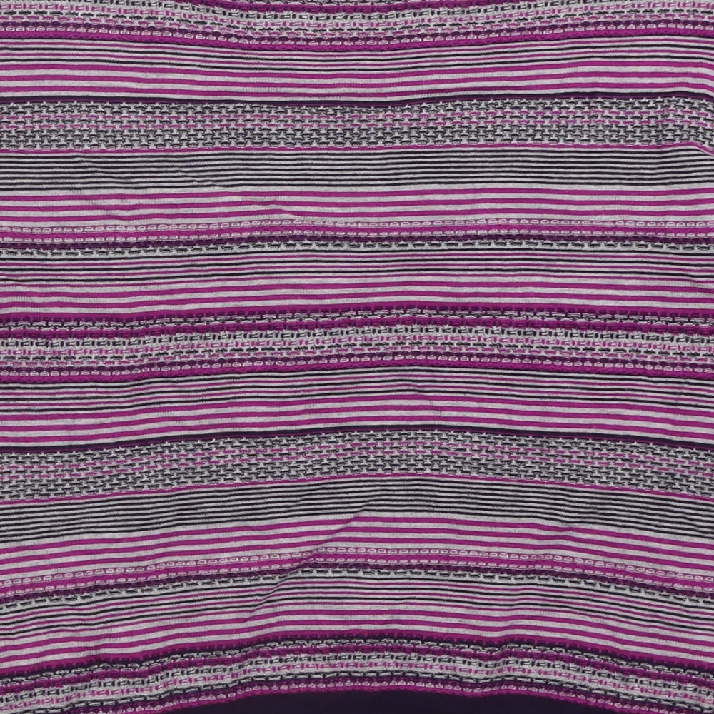Per Una Womens Purple Boat Neck Striped Viscose Pullover Jumper Size 14