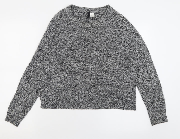 H&M Womens Grey Crew Neck Acrylic Pullover Jumper Size M