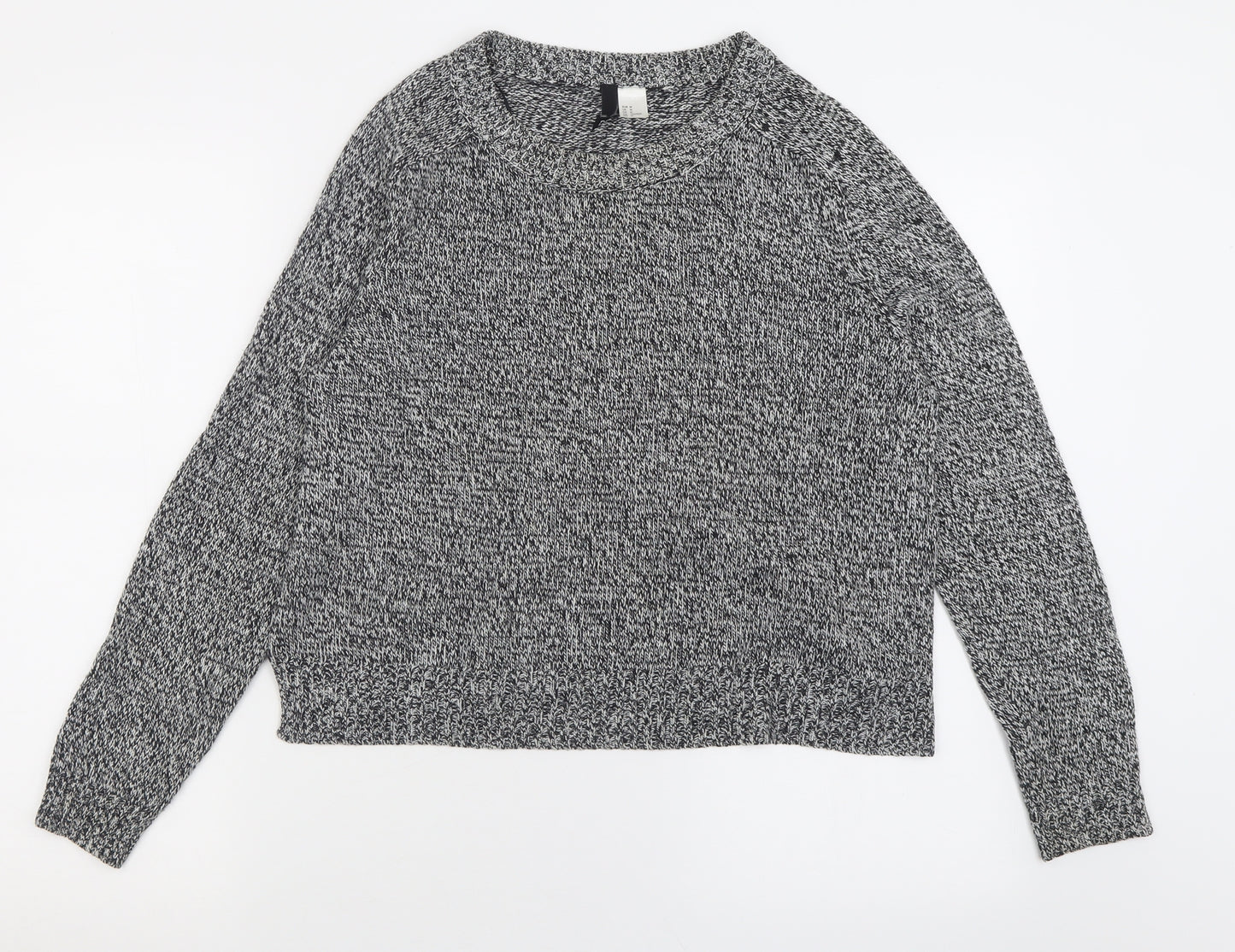 H&M Womens Grey Crew Neck  Acrylic Pullover Jumper Size M