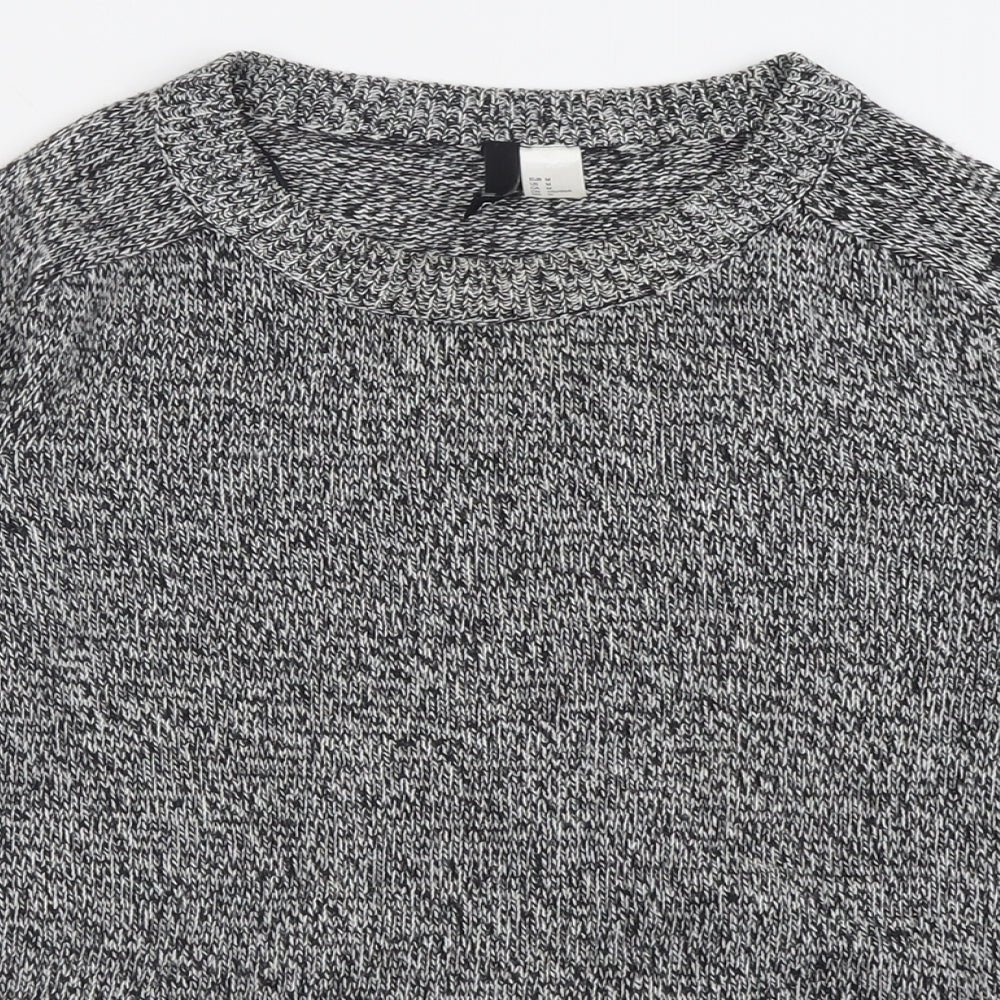 H&M Womens Grey Crew Neck  Acrylic Pullover Jumper Size M