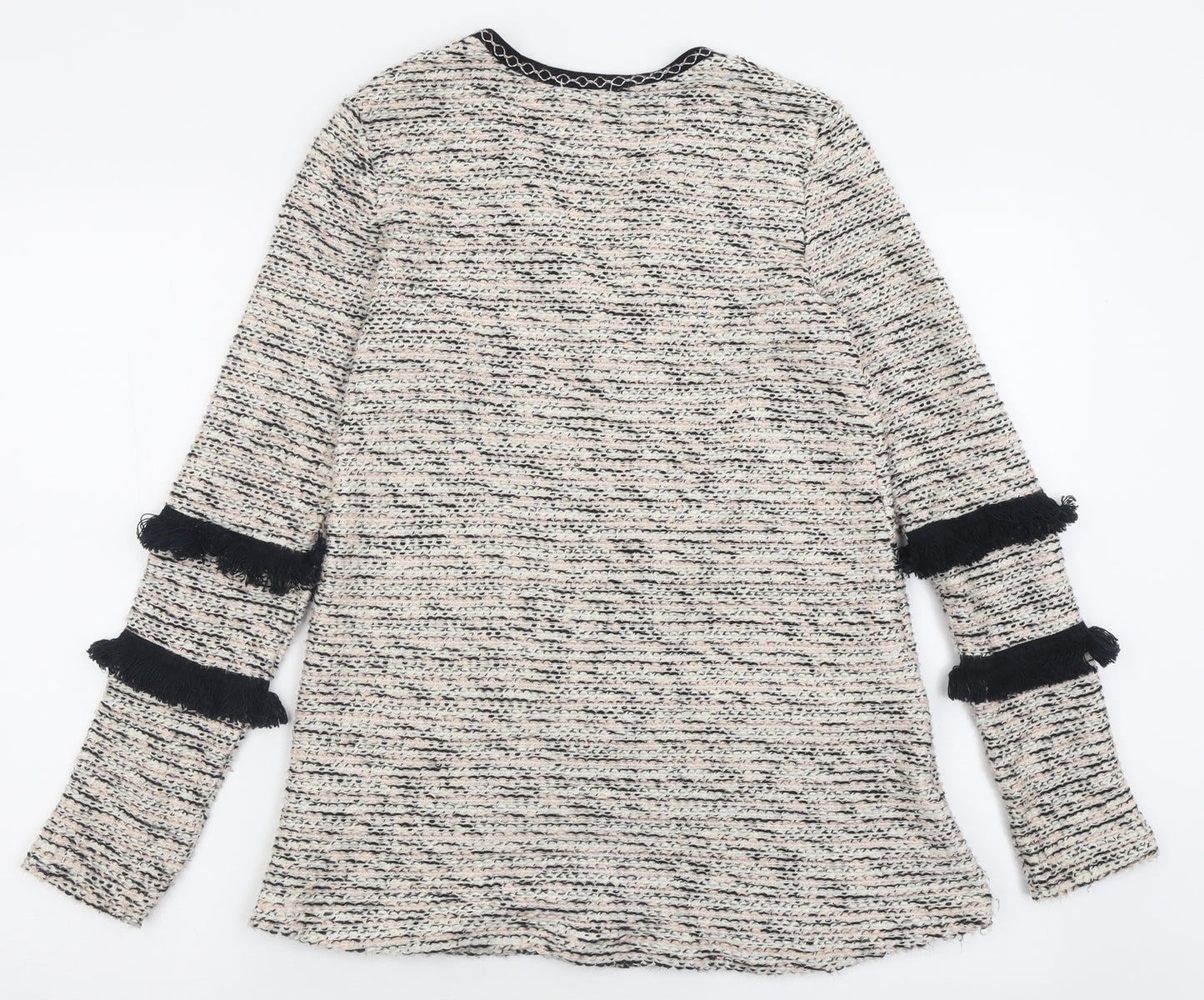 River Island Womens Multicoloured V-Neck  Cotton Cardigan Jumper Size 10