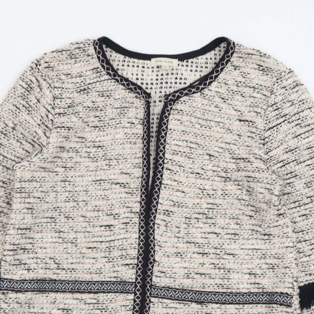 River Island Womens Multicoloured V-Neck  Cotton Cardigan Jumper Size 10