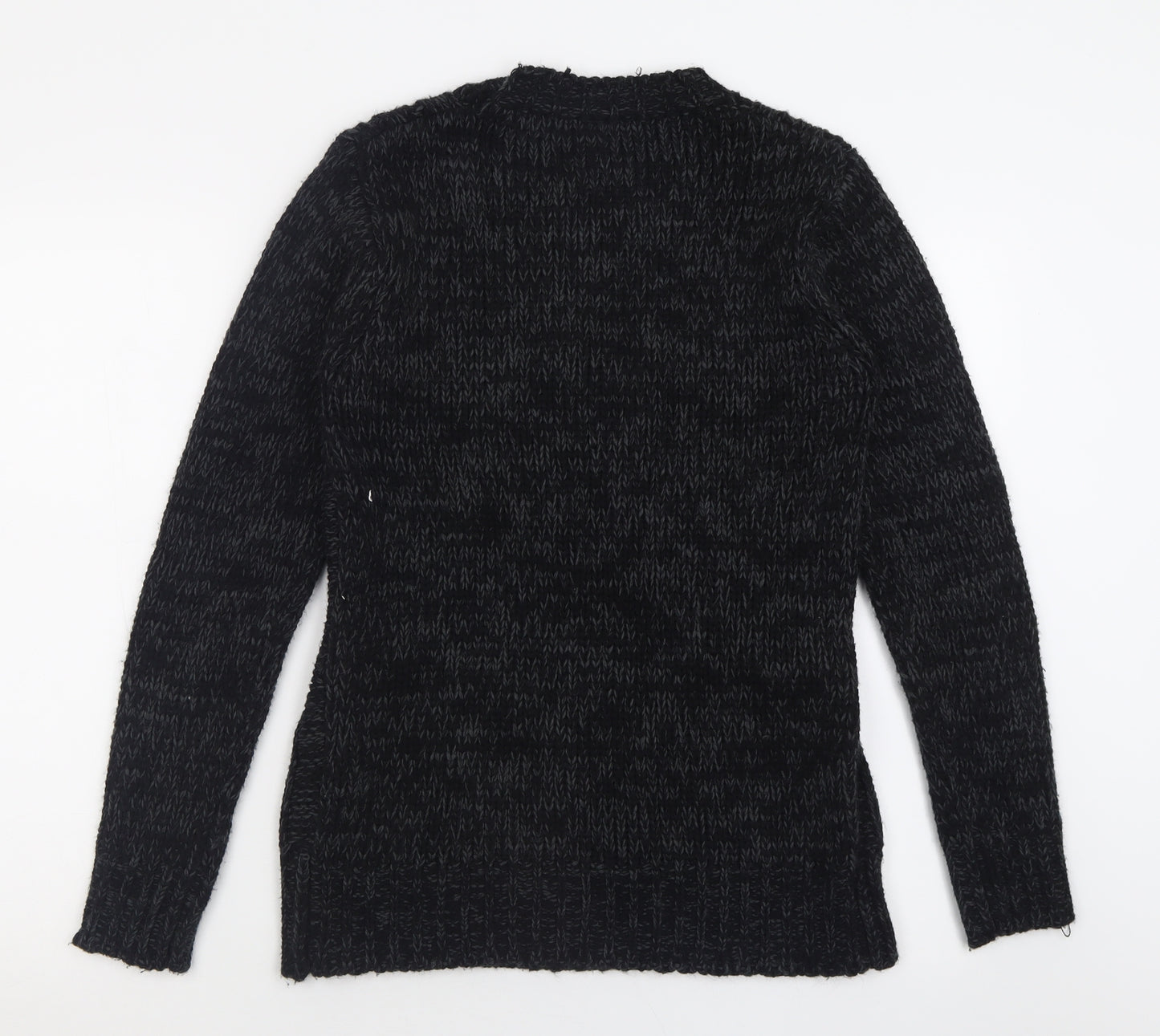 Preworn Mens Black Crew Neck  Cotton Pullover Jumper Size L
