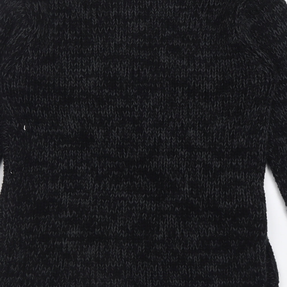 Preworn Mens Black Crew Neck  Cotton Pullover Jumper Size L