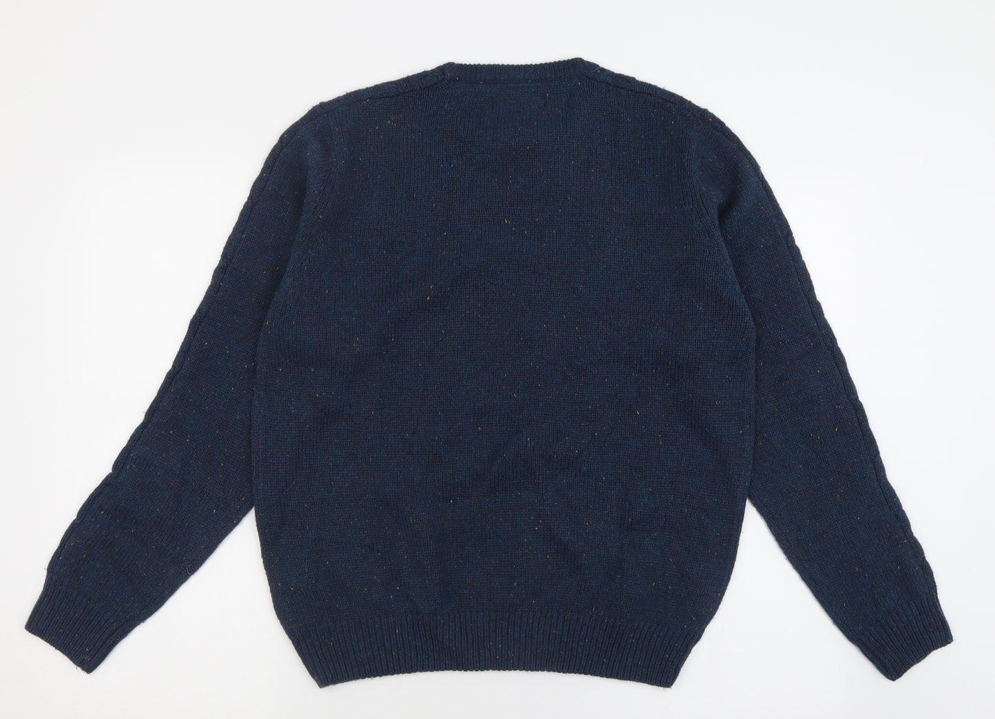 Cedar Wood State Mens Black Crew Neck  Acrylic Pullover Jumper Size L