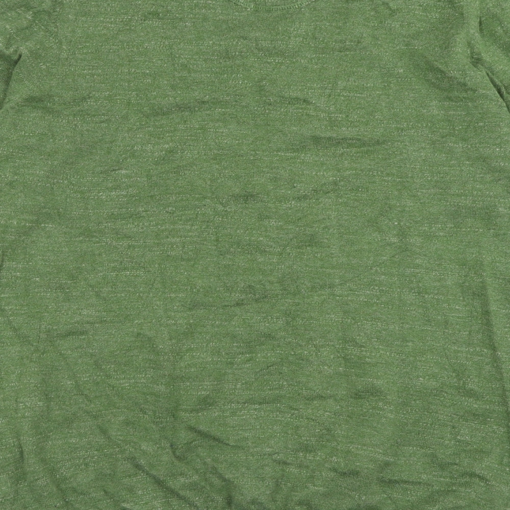 John Lewis Mens Green V-Neck  Cotton Pullover Jumper Size XL