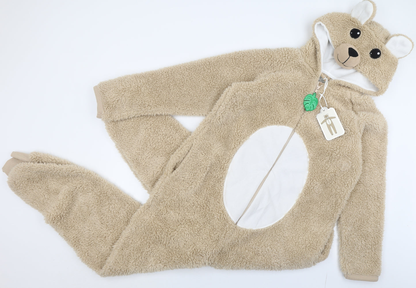 Primark Womens Brown  Polyester Cami One Piece Size M  Zip - Bear Onesie