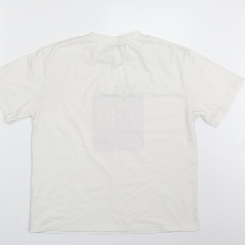 SheIn Womens White  Polyester Basic T-Shirt Size M Crew Neck - SAY YES