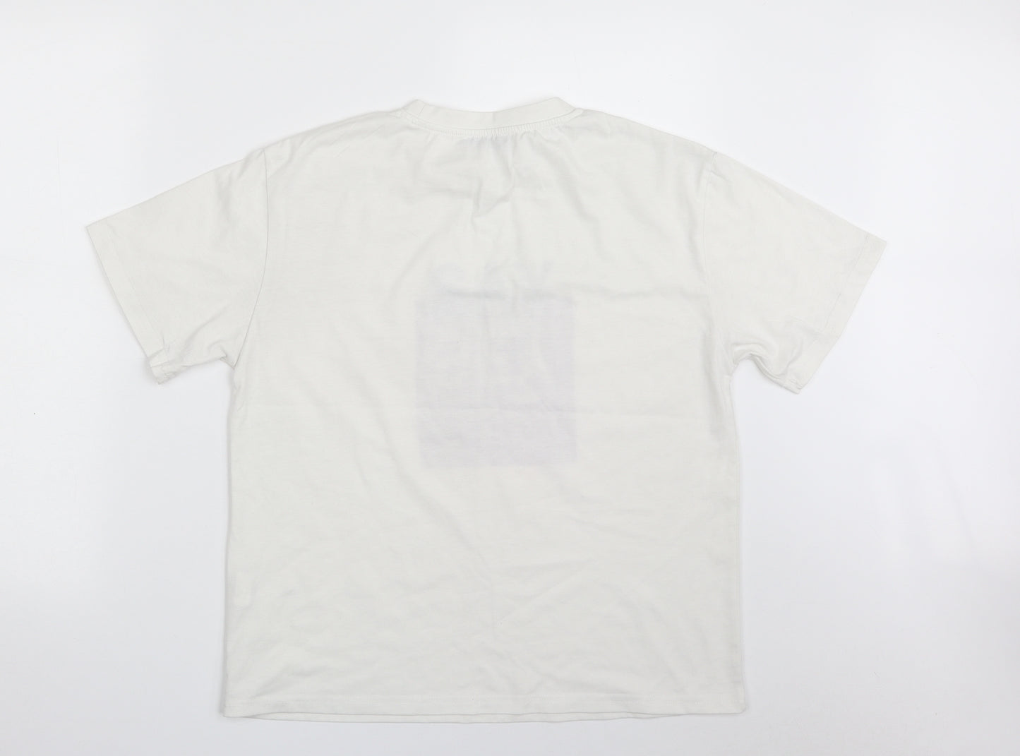 SheIn Womens White  Polyester Basic T-Shirt Size M Crew Neck - SAY YES