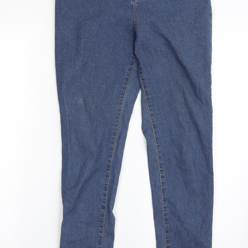 Denim & Co. Womens Blue  Cotton Jegging Jeans Size 14 L29 in Slim Zip