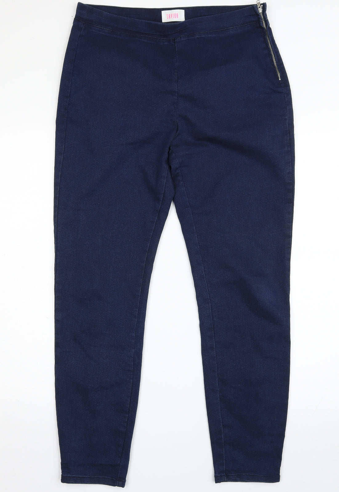 Savida Womens Blue  Cotton Jegging Jeans Size 14 L28 in Slim Zip