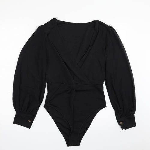 SheIn Womens Black  100% Polyester Bodysuit One-Piece Size S  Snap - Item Length -30in