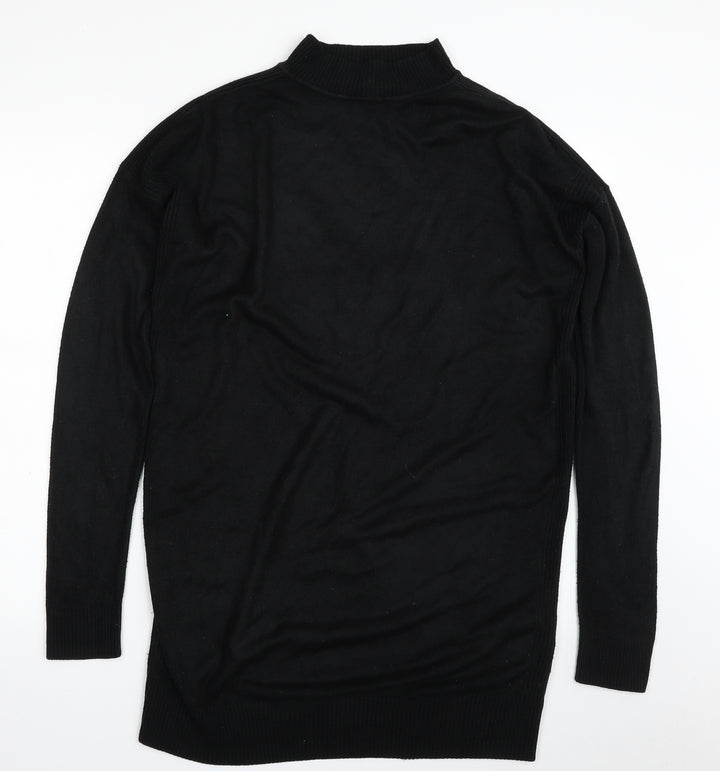 New Look Womens Black Crew Neck Acrylic Tunic Jumper Size M