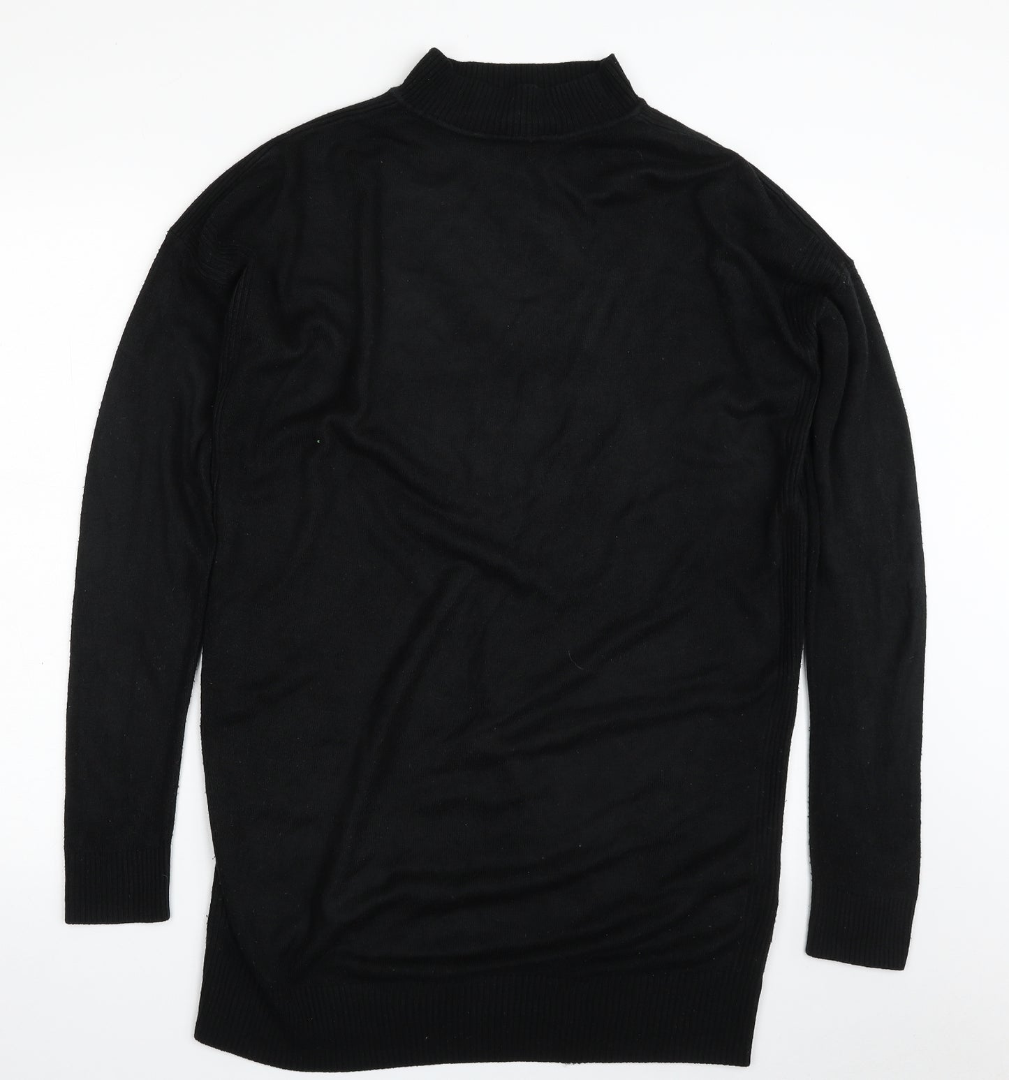 New Look Womens Black Crew Neck  Acrylic Tunic Jumper Size M