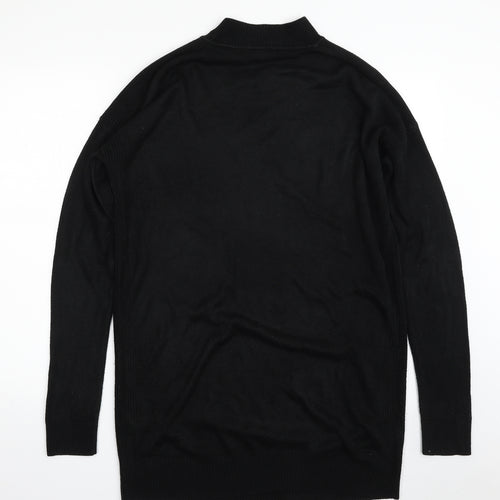 New Look Womens Black Crew Neck  Acrylic Tunic Jumper Size M