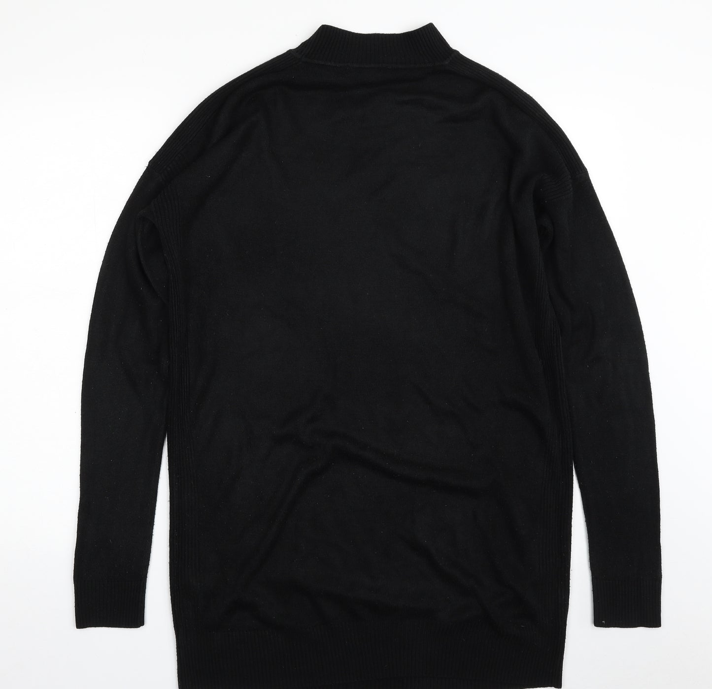 New Look Womens Black Crew Neck  Acrylic Tunic Jumper Size M