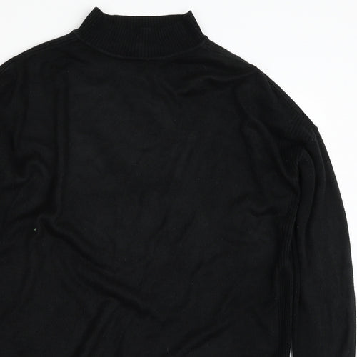 New Look Womens Black Crew Neck  Acrylic Tunic Jumper Size M