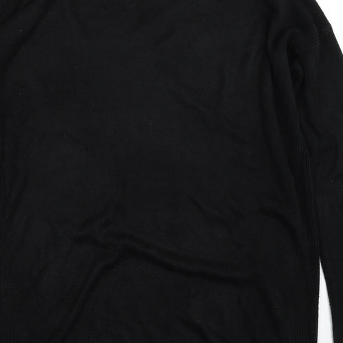 New Look Womens Black Crew Neck  Acrylic Tunic Jumper Size M