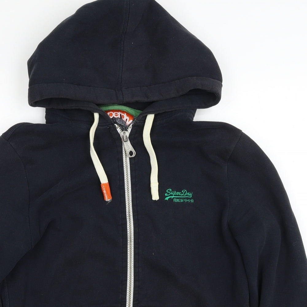 Superdry Mens Blue  Cotton Full Zip Hoodie Size S