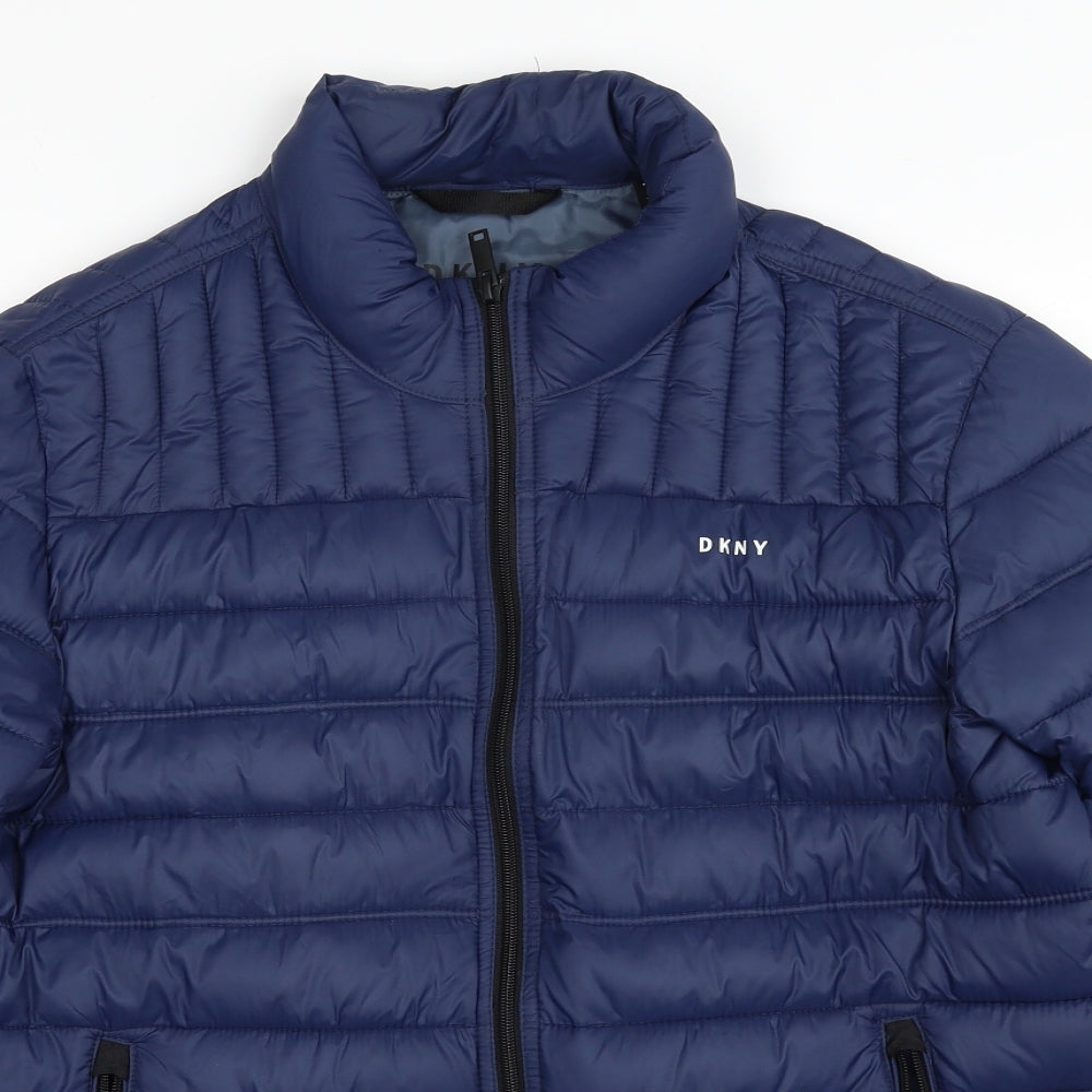 DKNY Mens Blue   Quilted Jacket Size S  Zip