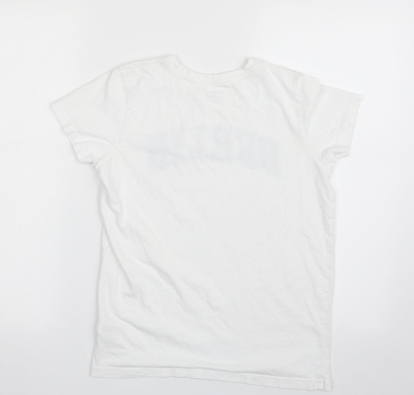 Primark Girls White  100% Cotton Pullover T-Shirt Size 11-12 Years Crew Neck Pullover - Berlin