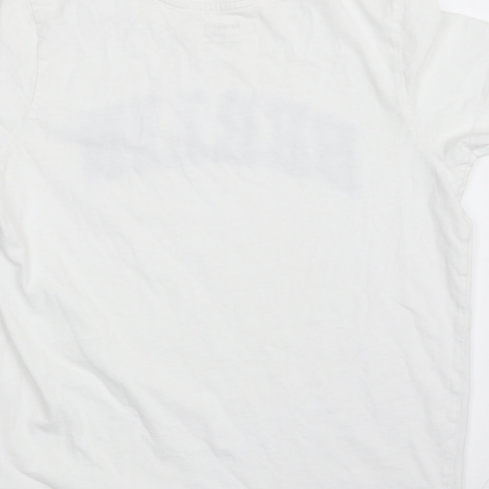 Primark Girls White  100% Cotton Pullover T-Shirt Size 11-12 Years Crew Neck Pullover - Berlin