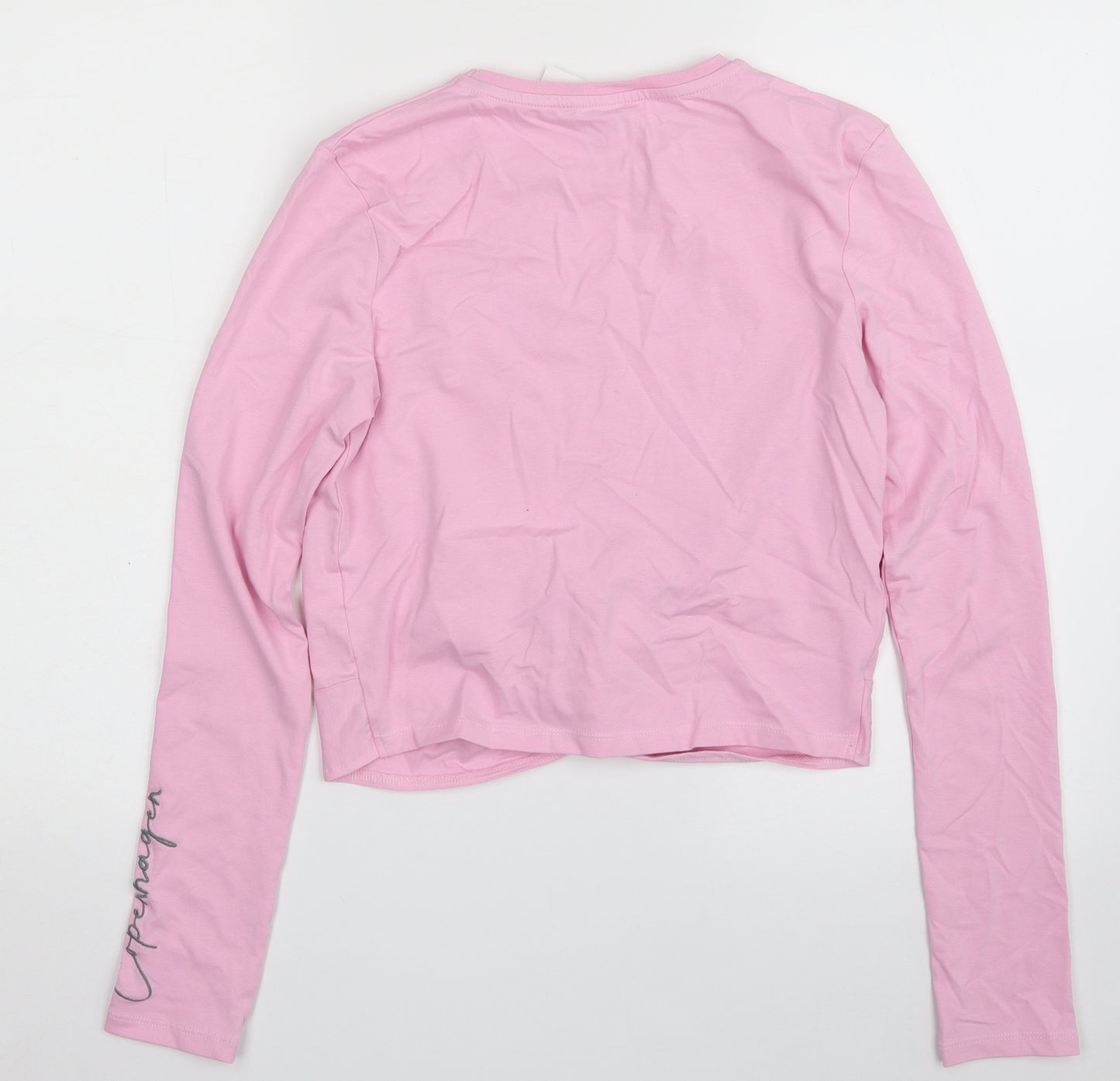 E-vie Girls Pink  Cotton Basic T-Shirt Size 13-14 Years Crew Neck Pullover - Copenhagen