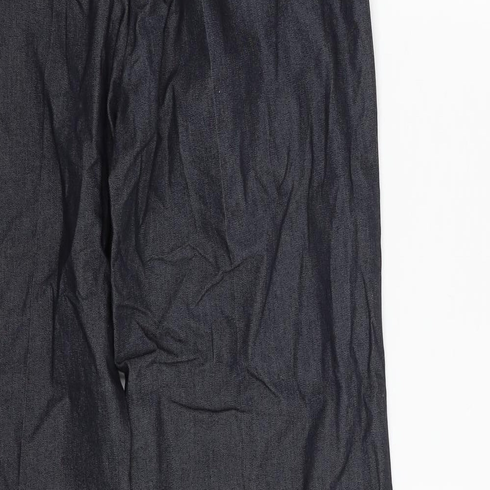 F&F Womens Blue  Cotton Trousers  Size 12 L31 in Regular Zip