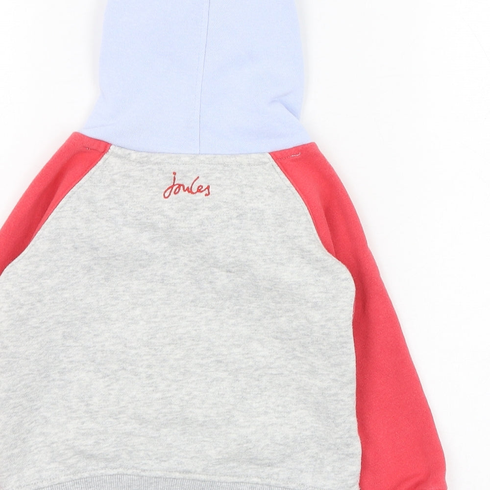 Joules Girls Grey Colourblock Cotton Pullover Jumper Size 12-18 Months  Pullover - Star