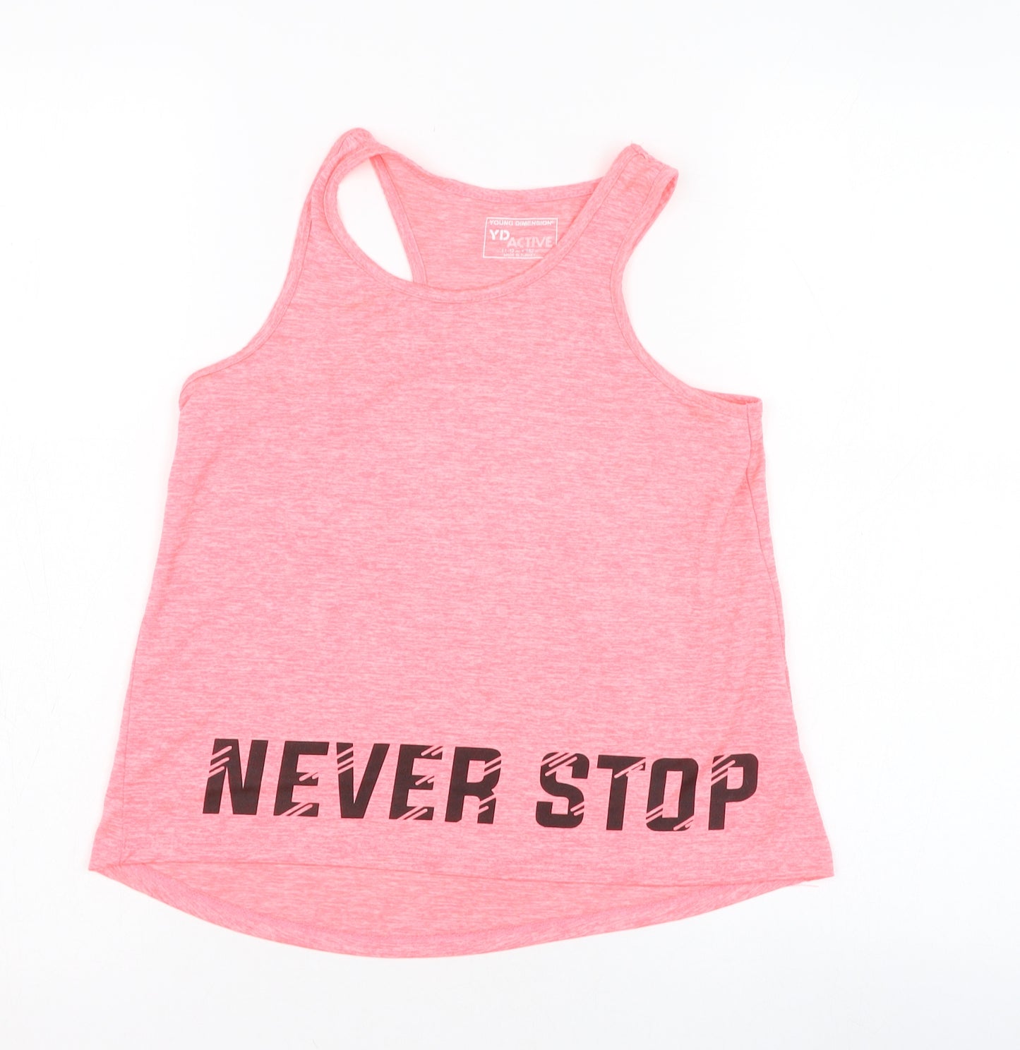 Primark Girls Pink  Polyester Basic Tank Size 11-12 Years Round Neck Pullover