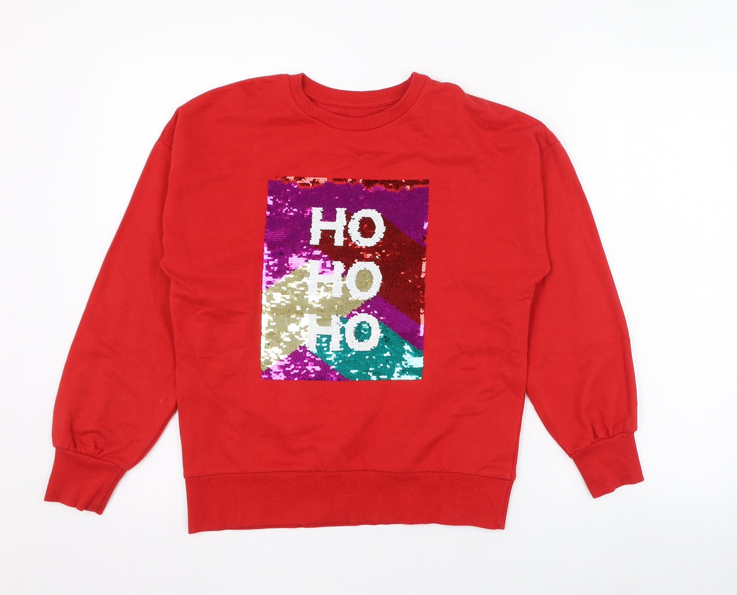 Dunnes Stores Girls Red  Cotton Pullover Sweatshirt Size 9-10 Years  Pullover - Christmas