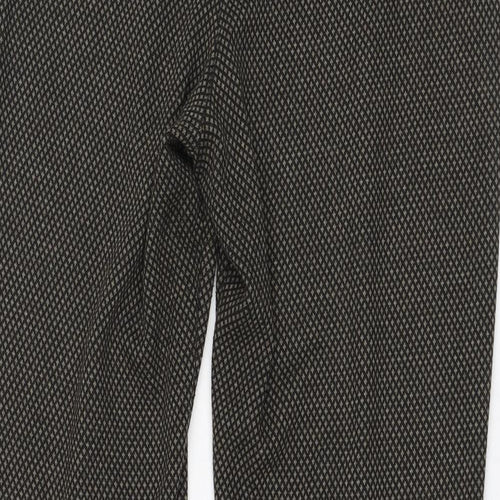 NEXT Womens Green Houndstooth Polyester Trousers  Size 12 L26 in Regular