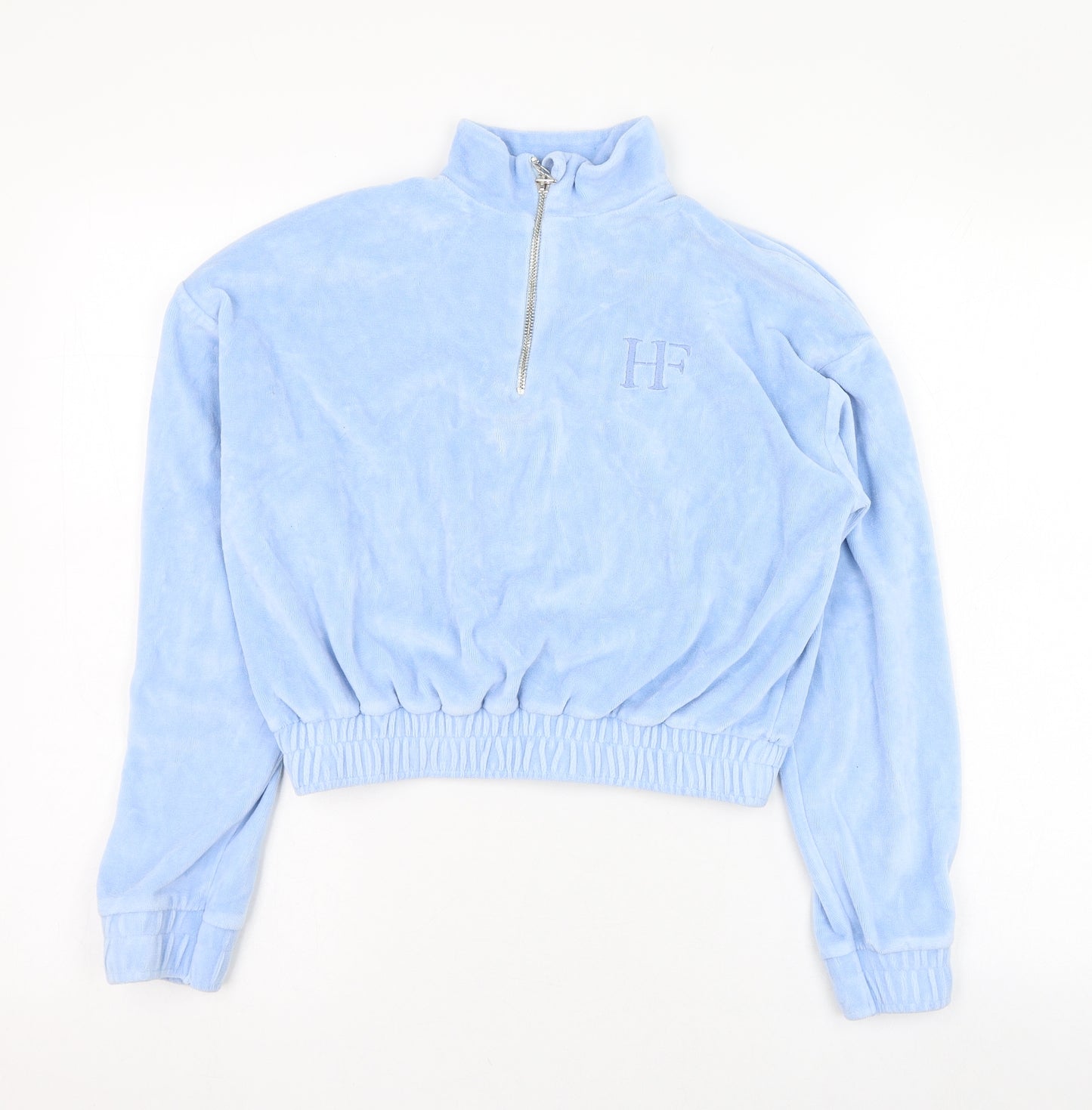 Holyfield Girls Blue  Cotton Pullover Sweatshirt Size 12-13 Years  Zip