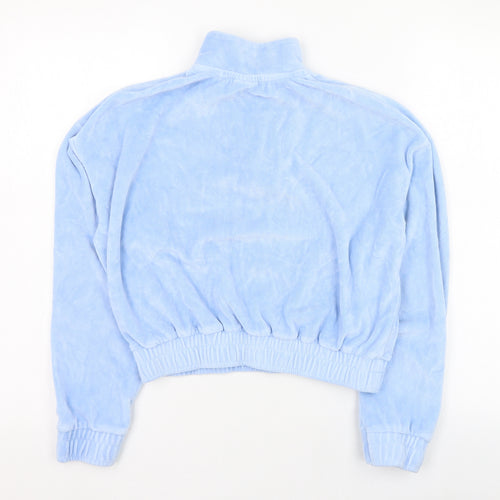 Holyfield Girls Blue  Cotton Pullover Sweatshirt Size 12-13 Years  Zip