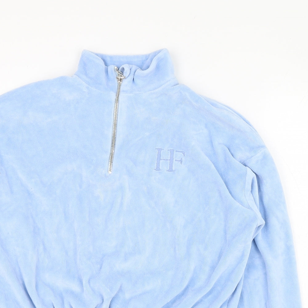 Holyfield Girls Blue  Cotton Pullover Sweatshirt Size 12-13 Years  Zip