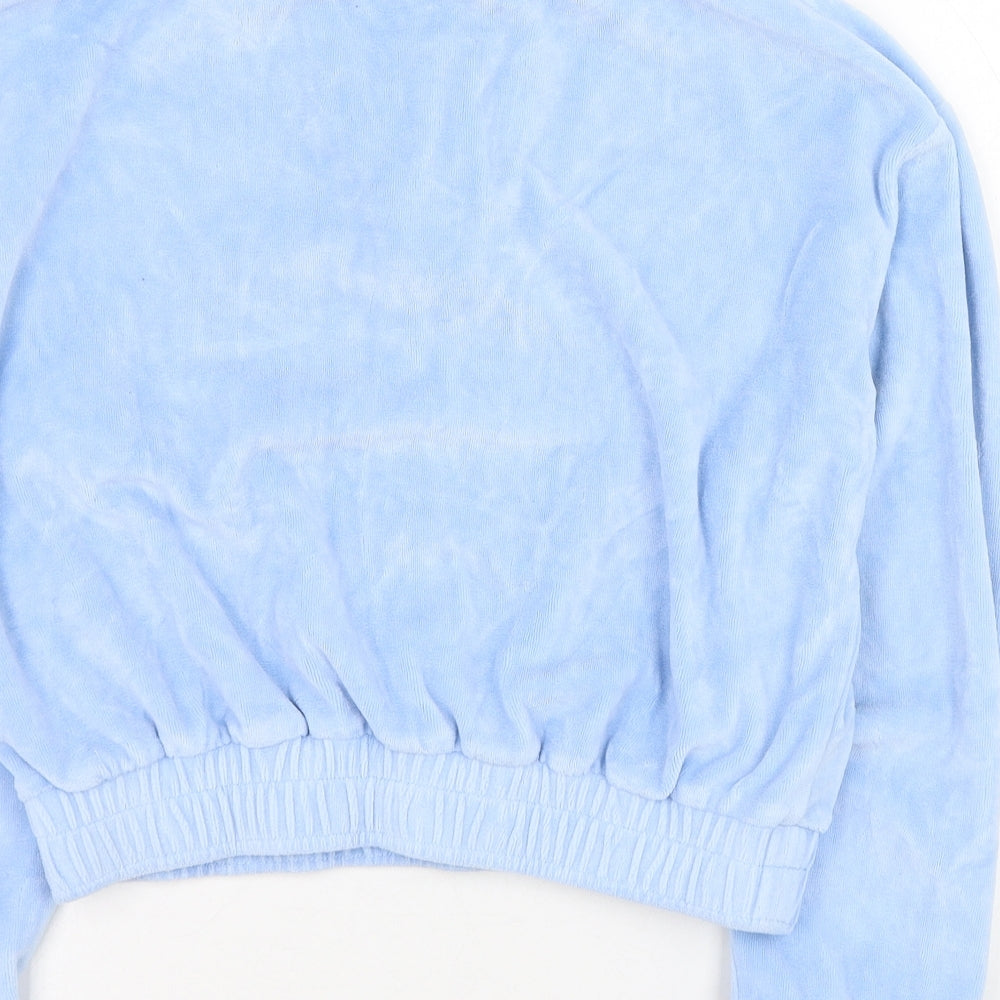 Holyfield Girls Blue  Cotton Pullover Sweatshirt Size 12-13 Years  Zip
