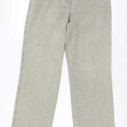 Gerry Weber Womens Beige  Polyester Bootcut Jeans Size 32 L28 in Regular Zip
