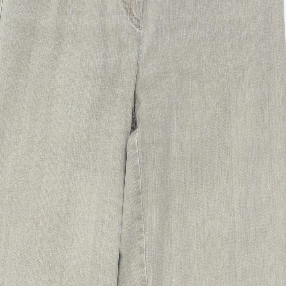 Gerry Weber Womens Beige  Polyester Bootcut Jeans Size 32 L28 in Regular Zip