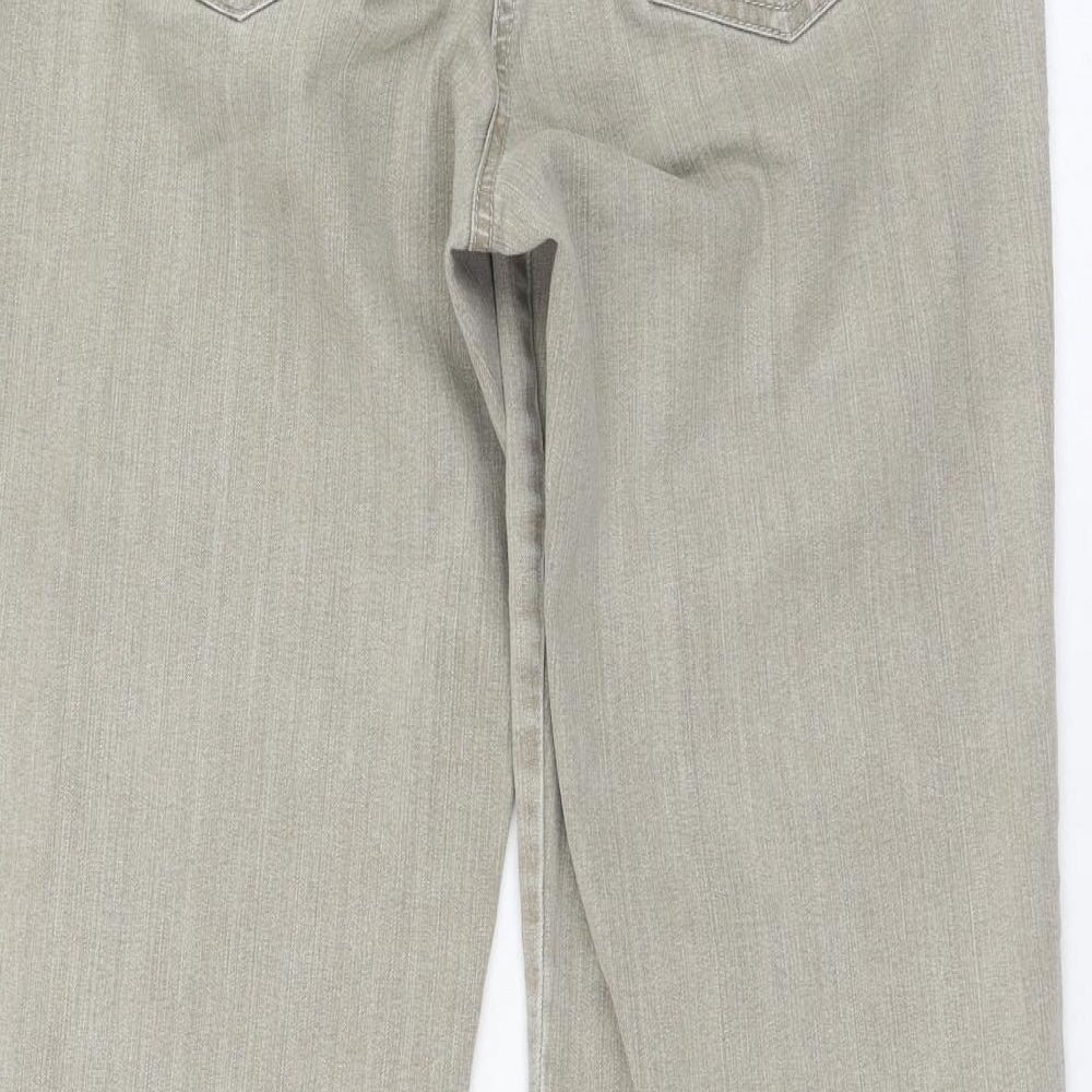 Gerry Weber Womens Beige  Polyester Bootcut Jeans Size 32 L28 in Regular Zip