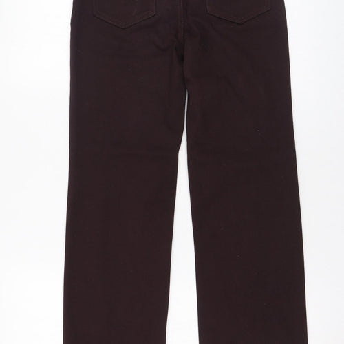 Marks and Spencer Womens Brown  Cotton Straight Jeans Size 8 L28 in Regular Zip
