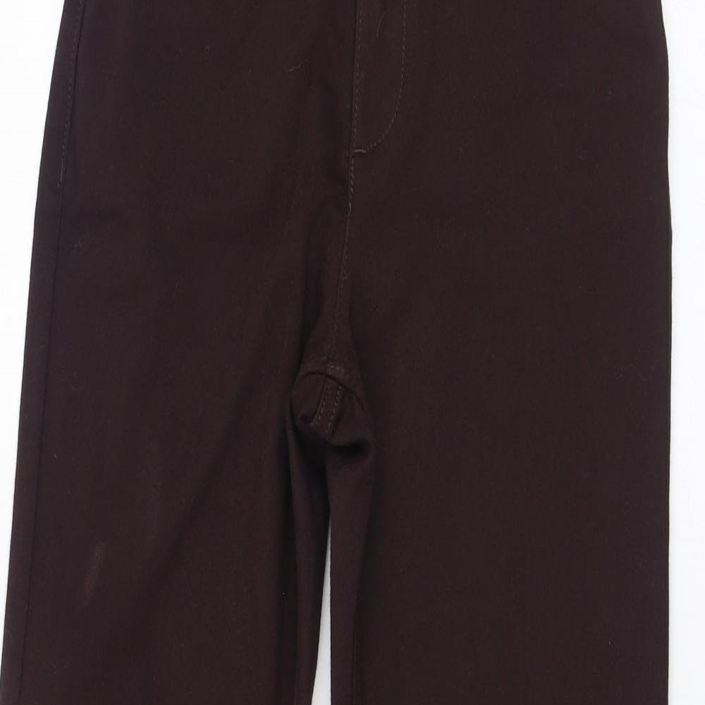 Marks and Spencer Womens Brown  Cotton Straight Jeans Size 8 L28 in Regular Zip